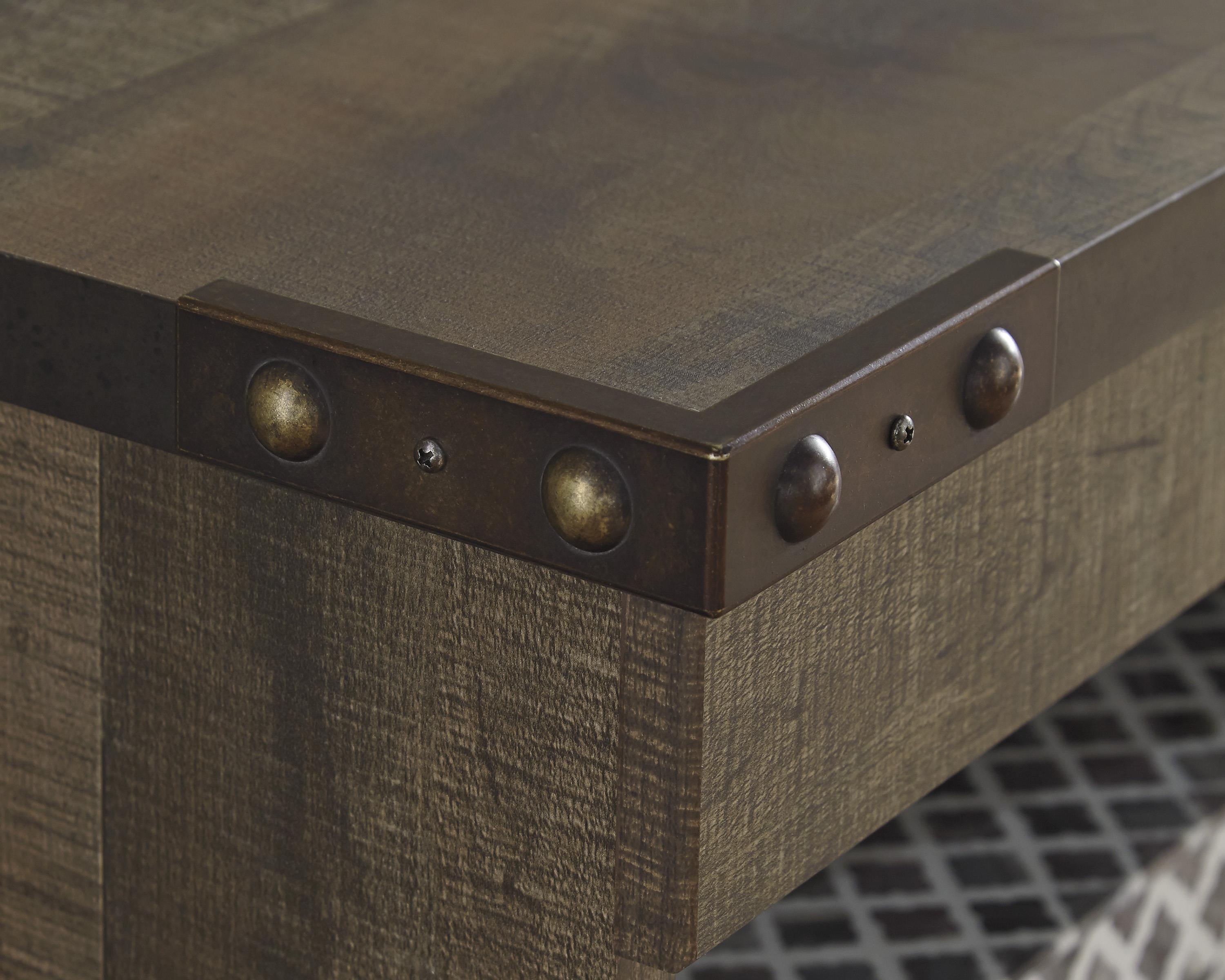 Signature Design by Ashley Trinell W44668 Rustic Large TV Stand with Metal Rivet Detail